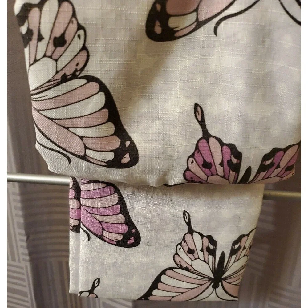 NWT Forever‎ 21 Home Butterflies Shower Curtain Polyester Fabric Purple & White